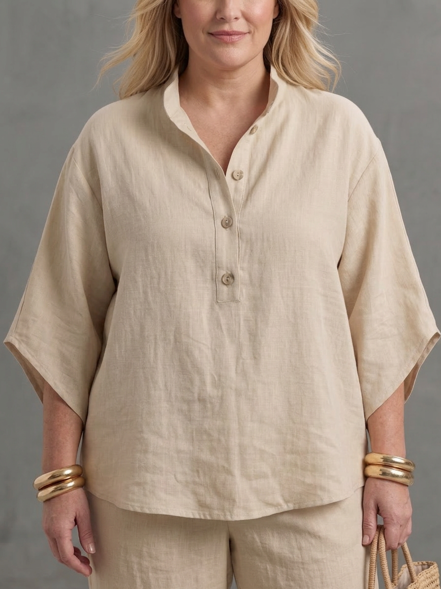 Amity | Completo Tunique Bottone con Pantalone Largo