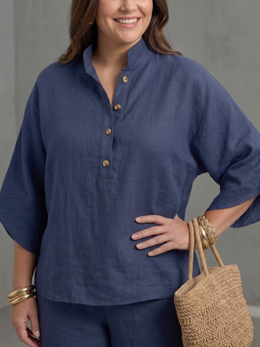 Amity | Completo Tunique Bottone con Pantalone Largo