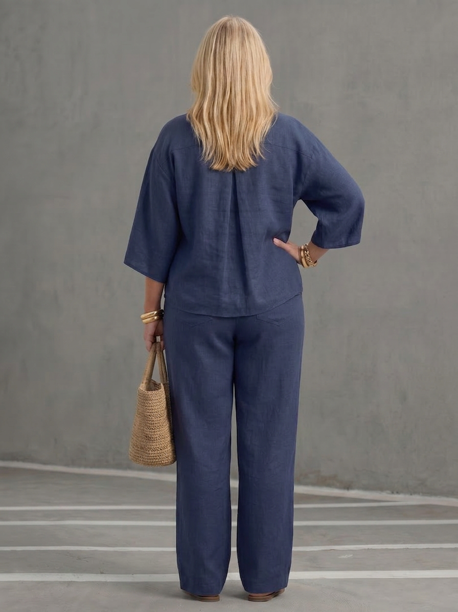 Amity | Completo Tunique Bottone con Pantalone Largo