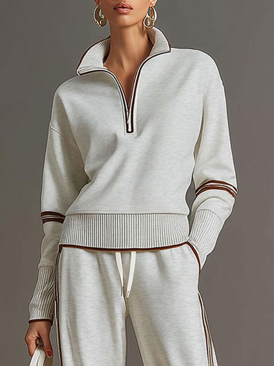 Teresa: Completo due pezzi da donna con felpa mezza zip