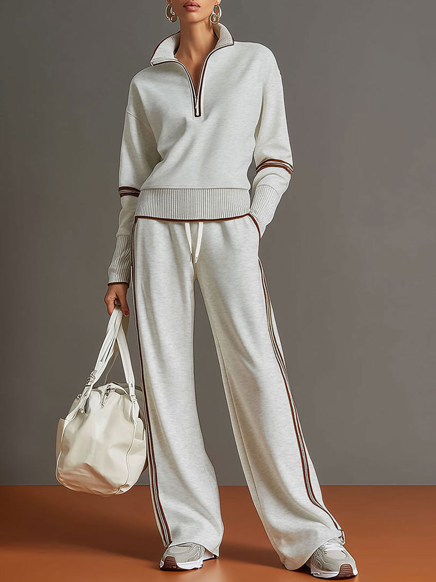 Teresa: Completo due pezzi da donna con felpa mezza zip