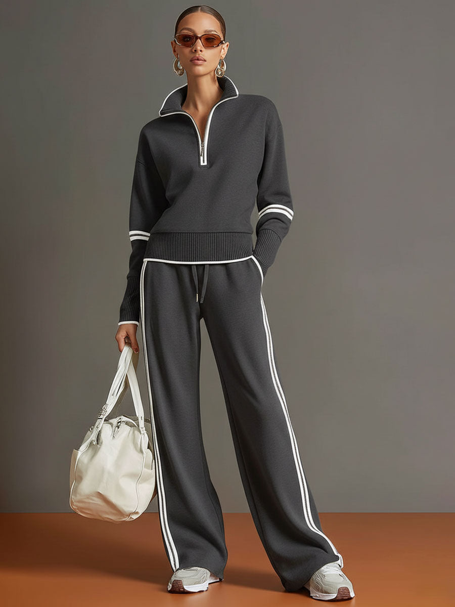 Teresa: Completo due pezzi da donna con felpa mezza zip