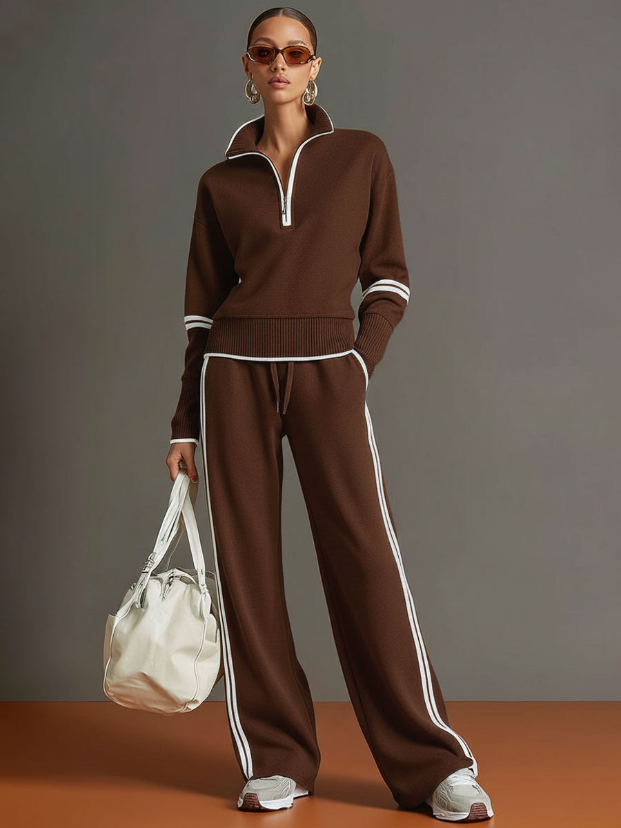Teresa: Completo due pezzi da donna con felpa mezza zip