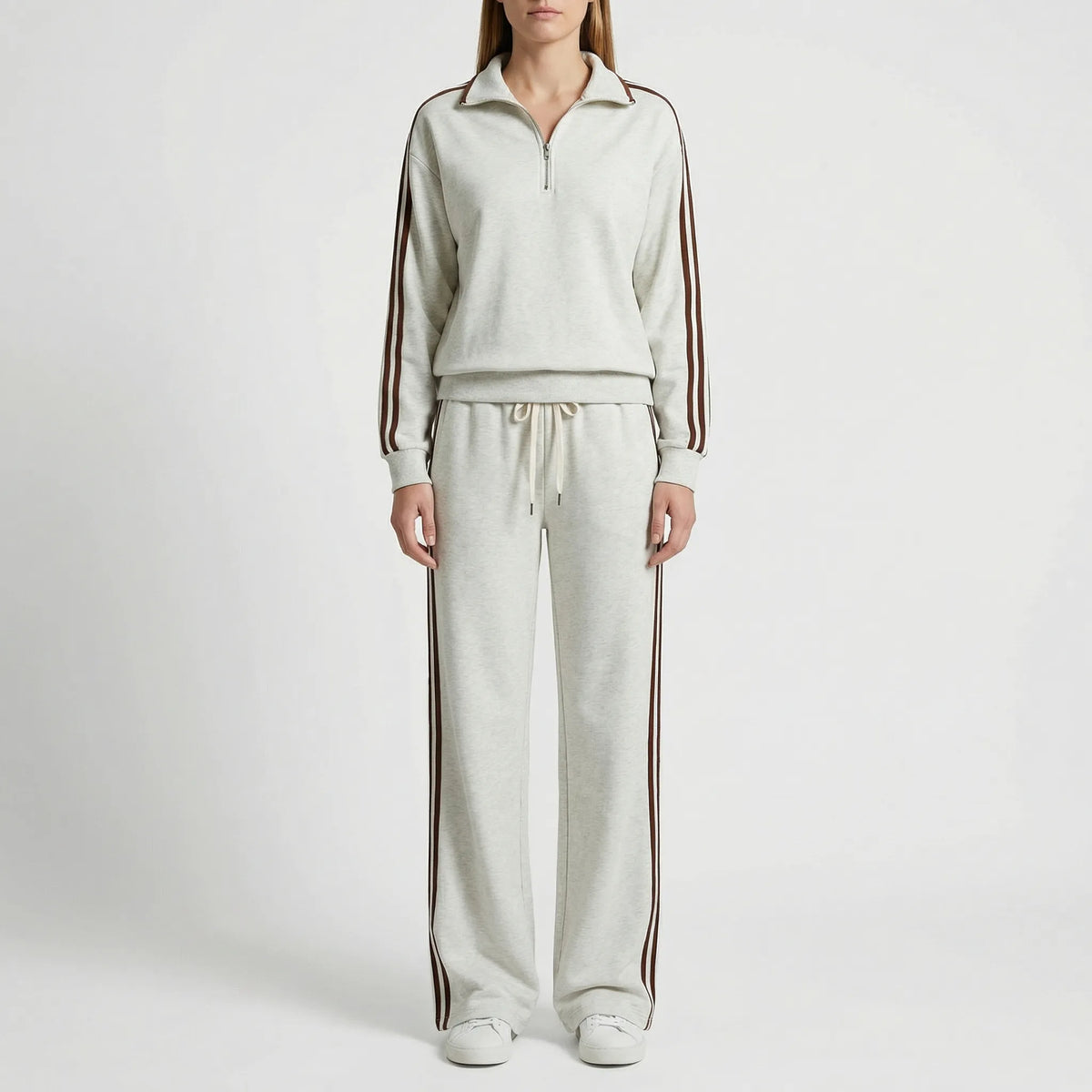 Teresa: Completo due pezzi da donna con felpa mezza zip