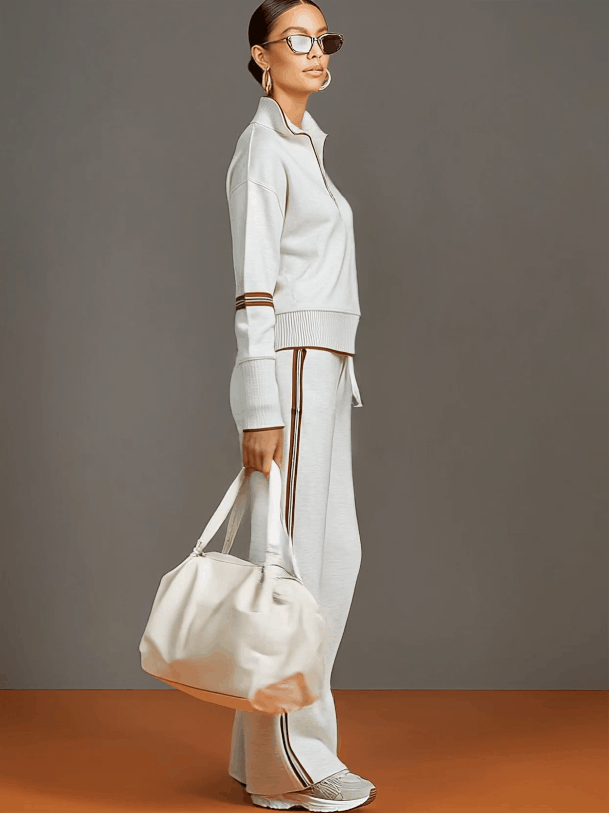 Teresa: Completo due pezzi da donna con felpa mezza zip