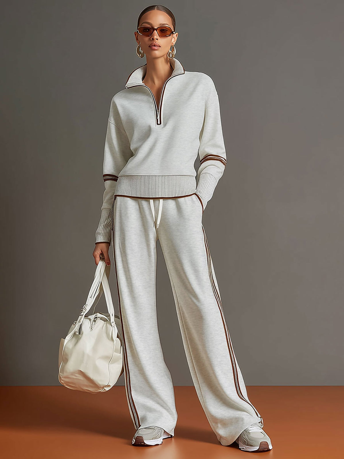 Teresa: Completo due pezzi da donna con felpa mezza zip