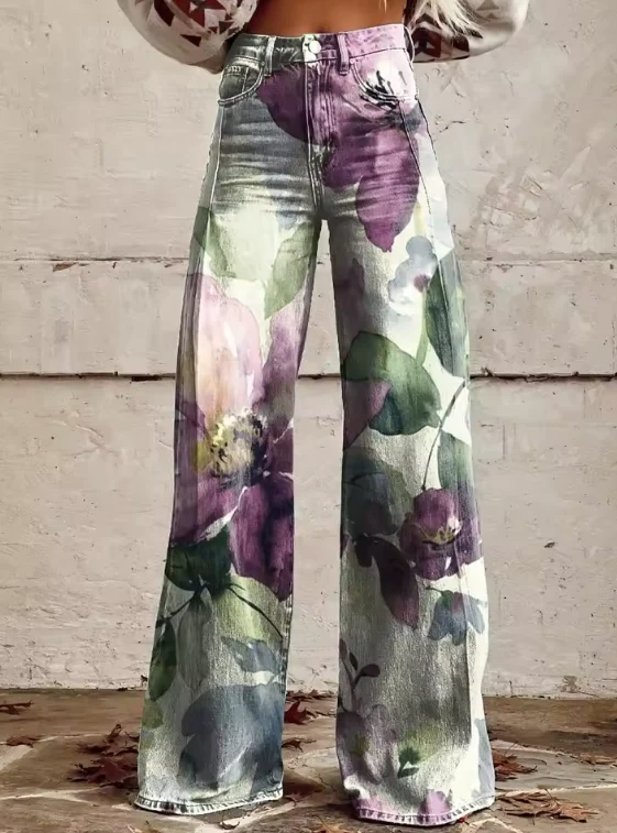Léna - Pantaloni ampi floreali