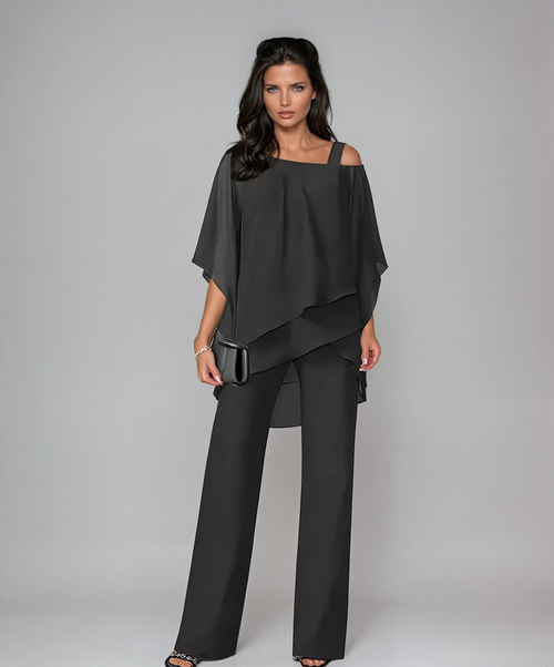 Completo Mariella™ | Top a Strati e Pantaloni Ampi
