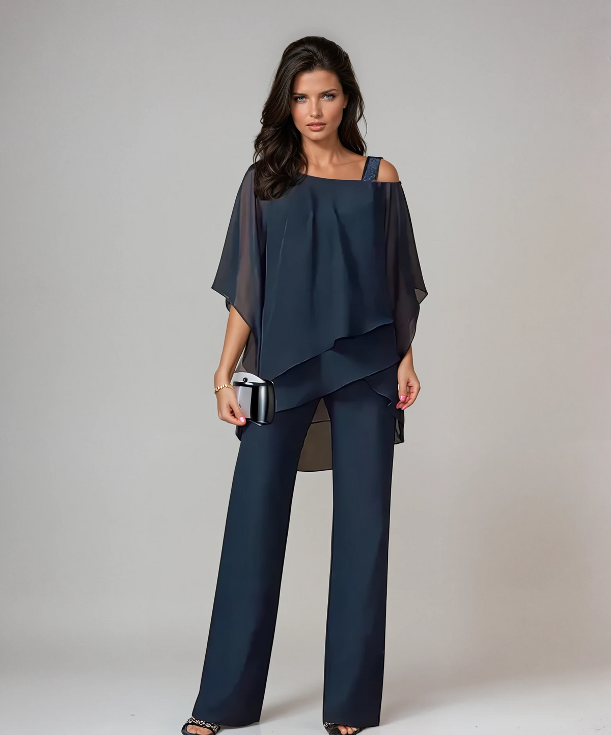 Completo Mariella™ | Top a Strati e Pantaloni Ampi