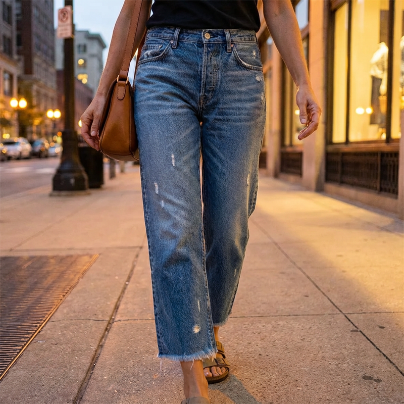 Lola · Jeans dritti corti retrò da donna